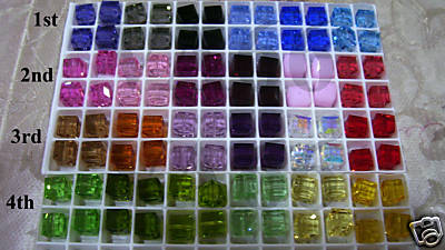 5601 8mm Swarovski Crystal Cube Colour Choices 4p Beads