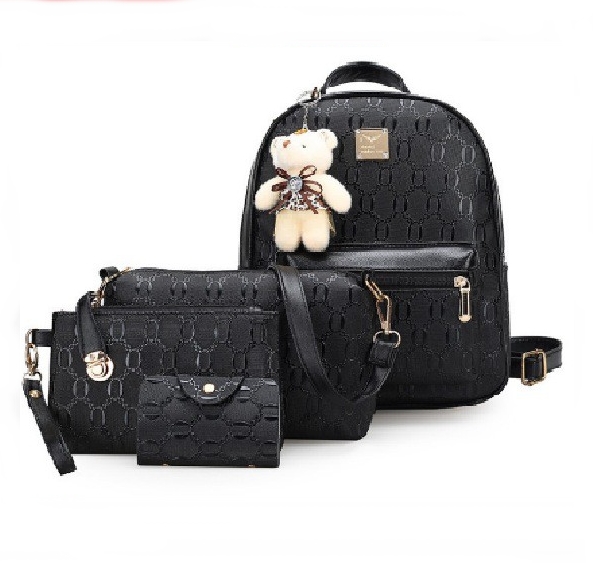 5PCS TEDDY BEAR Handbag Sling Purse Casual Beg Back Pack
