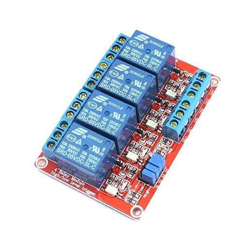 5V High/Low Level Trigger Opto-Isolated 4-Channel Power Relay Module