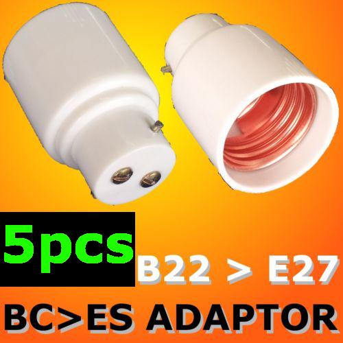 5x BC-ES B22 to E27 screw type Lighting Lamp Holder Convertor TUKAR!!