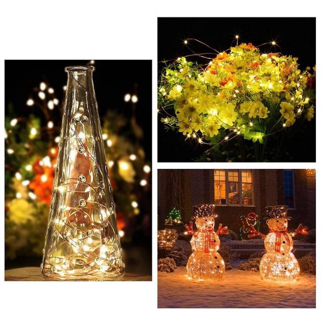 6.5FT / 2M LED Copper Wire String Lights 20 Waterproof Battery Operated LED Li