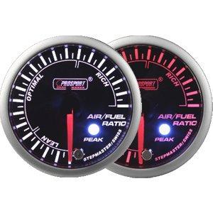 60mm Amber and White LED Air Fuel Ratio Gauge with Peak and Warning