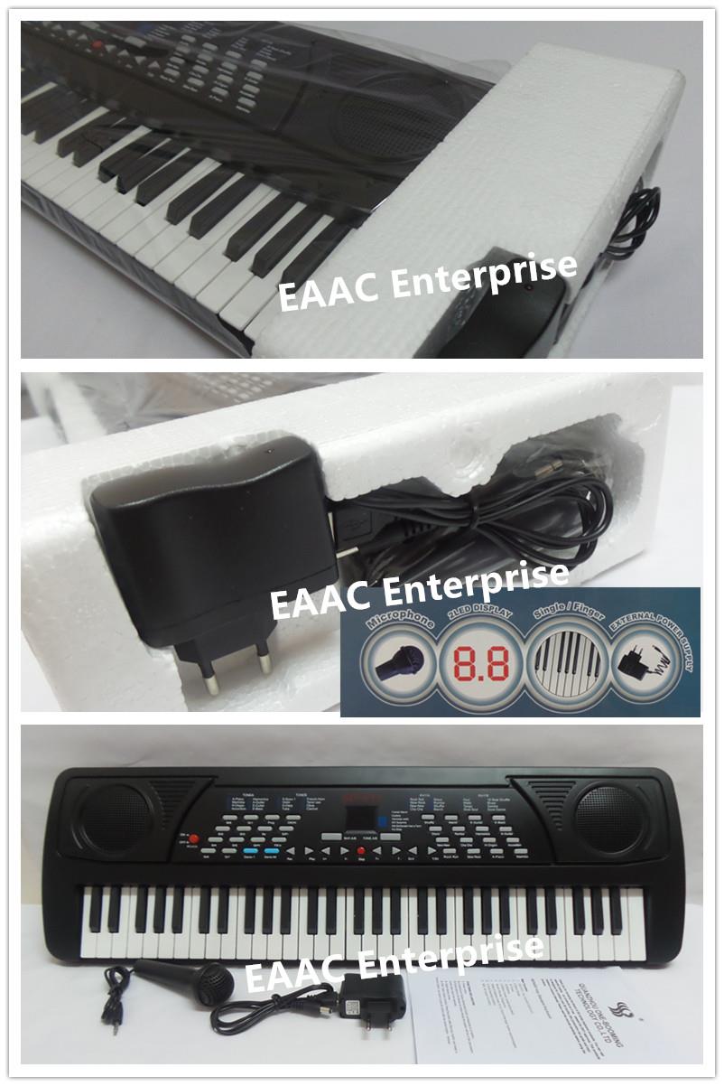 61 Keys Electronic Keyboard Piano Organ With Microphone 2 Power Mode