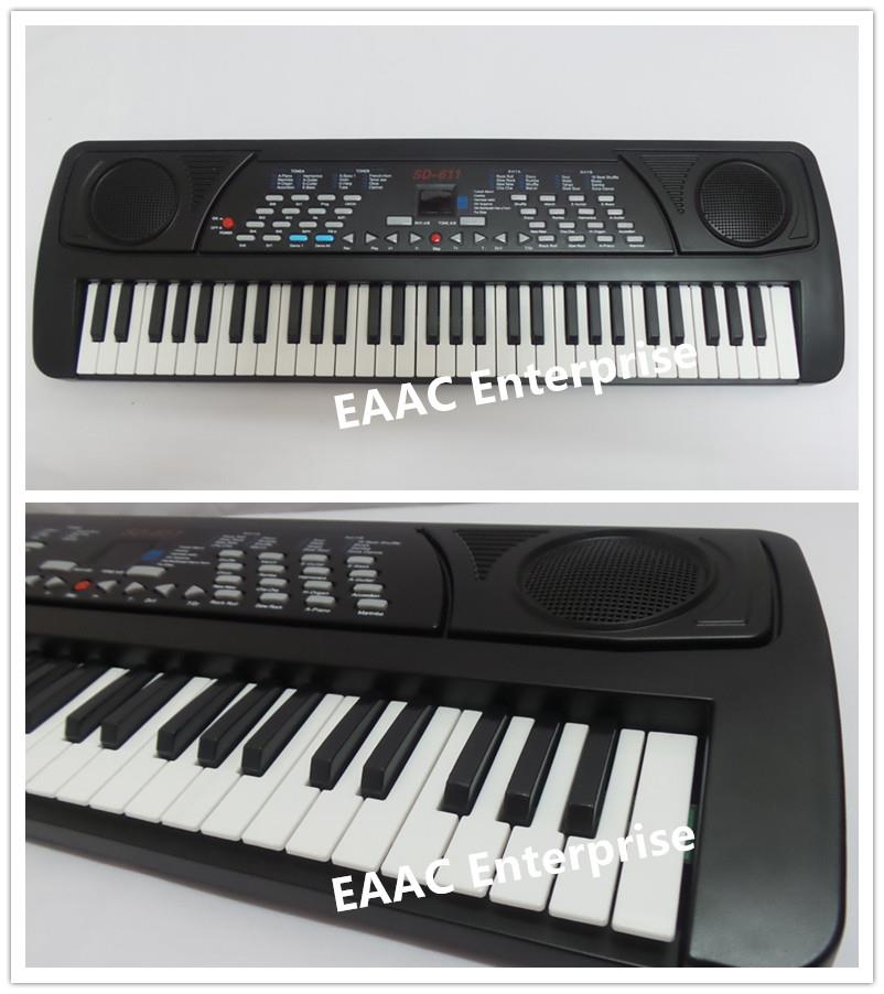 61 Keys Electronic Keyboard Piano Organ With Microphone 2 Power Mode