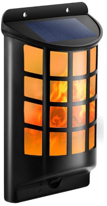 66 LED Solar Powered Outdoor Wall Light Flickering Flame