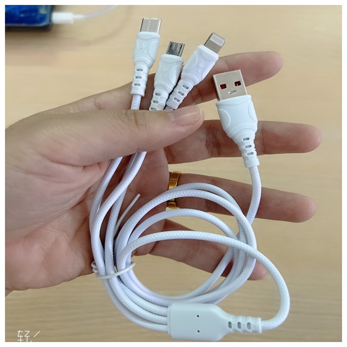 6A 3in1 Fast Charge Data Transfer Cable