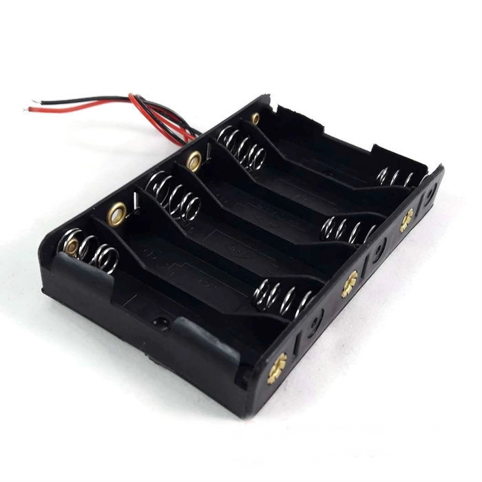 6AA Battery Holder + Wire Leads