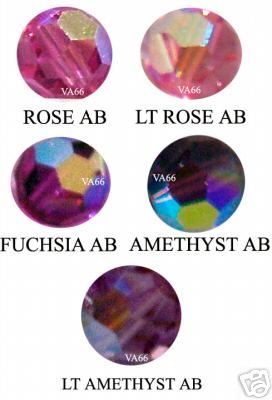 6mm AB #5000 Austrian Swarovski Crystal Round Pinks Colour Choice 25p