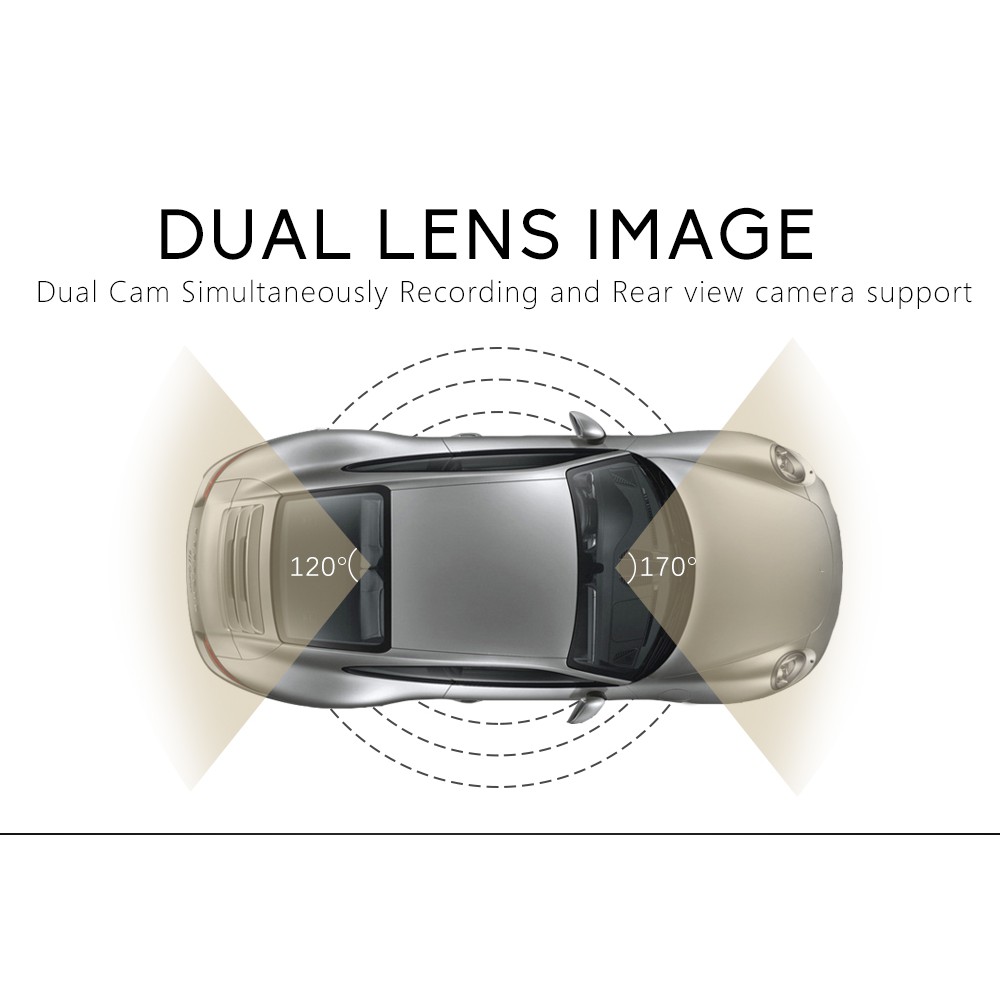 7Inch Touch Screen 1296P 2.5D Car DVR Dual Lens Mirror Dash Cam Car Recorder