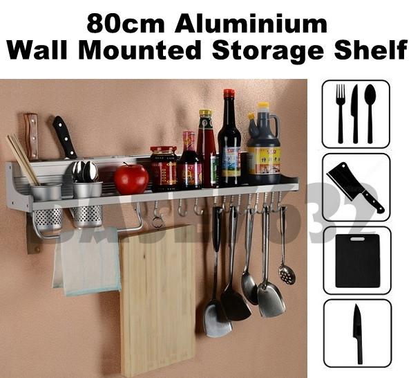 80cm Kitchen Wall Mounted Knife Hanger Rack Shelf 1691 1