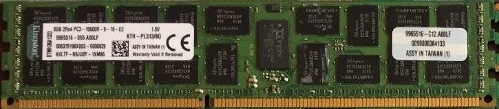 8GB 2Rx4 PC3L-10600R DDR3 ECC REG SERVER MEMORY RAM