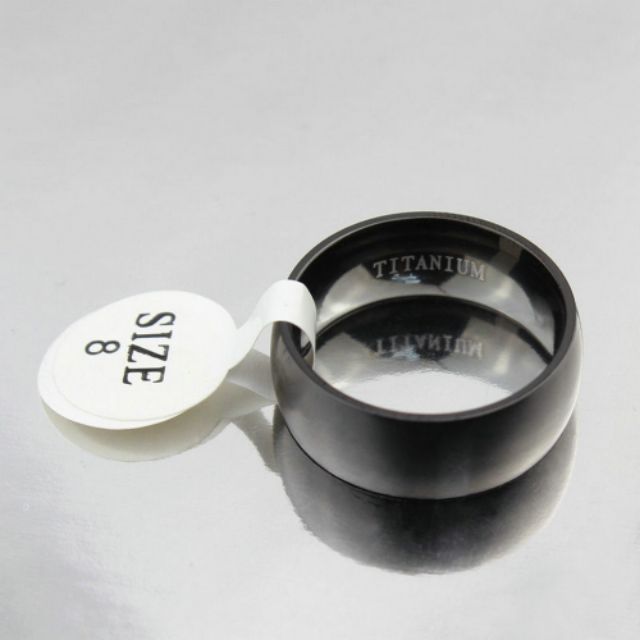 8MM Titanium Ring Band Black Men SZ 8 to 11 Couple Ring Cool Wedding Premium
