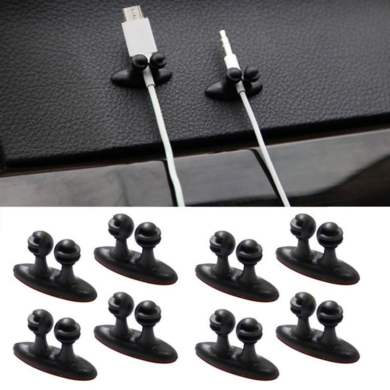 8PCS Adhesive Car Charger/Cam Recorder/GPS Cable Clasp Clamp Organizer