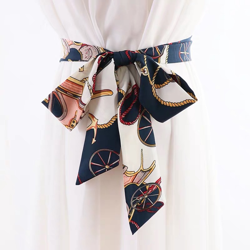 (90*4cm) 2PCS Women Silk Scarf Ribbon for Hair Neck Handbag Decoration