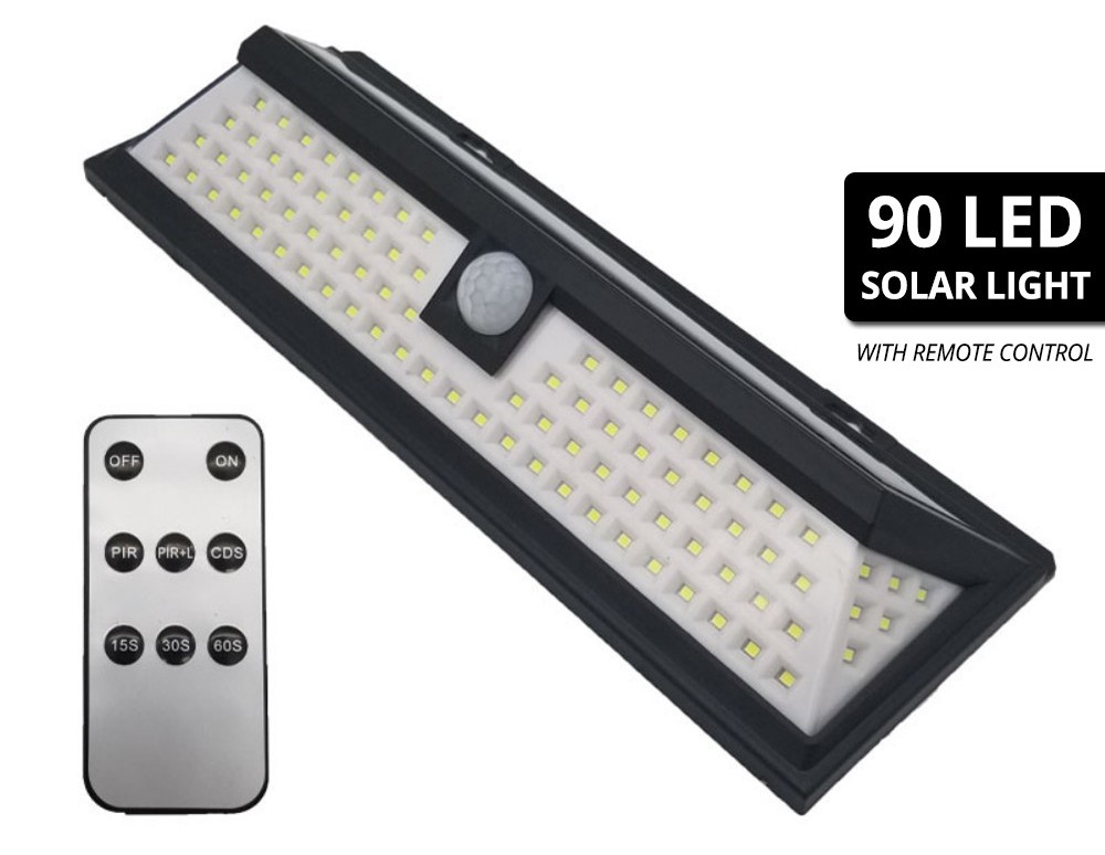90 LED Solar Light Motion Sensor Waterproof Security 3 Modes Wide Lighting Are