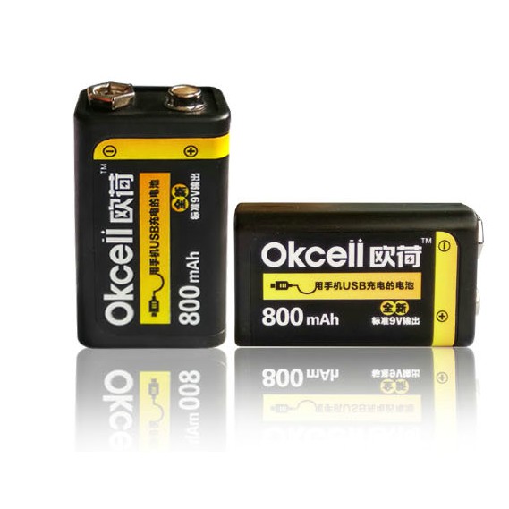 9V USB Rechargeable Battery OkCell