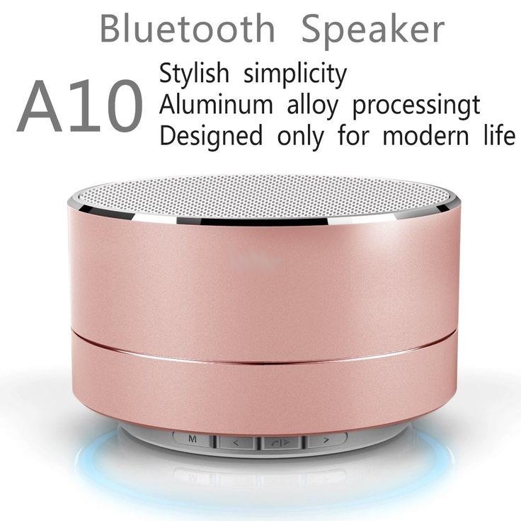 A10 Aluminum Alloy Cylinder Speakers Subwoofers TF Card Bluetooth USB