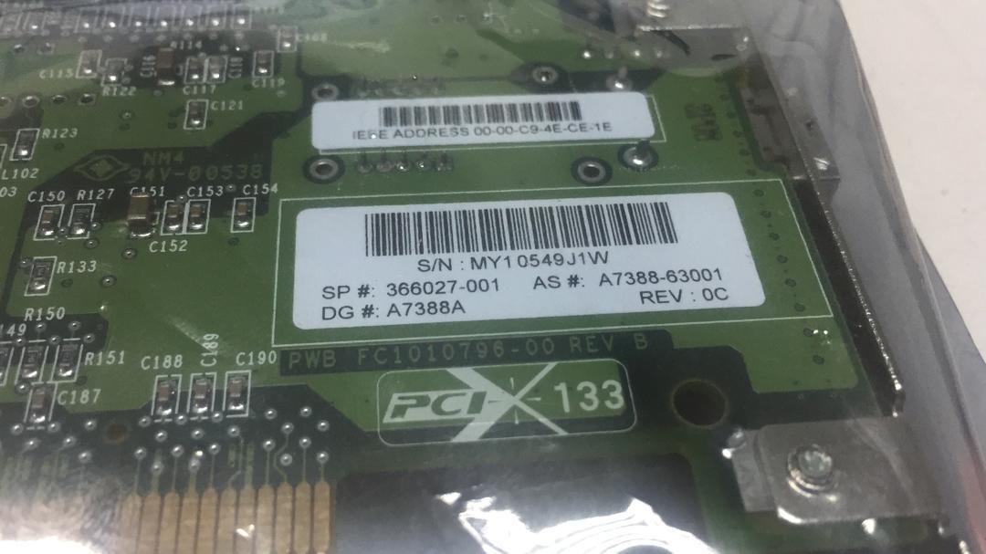 A7388A HP Emulex PCIx FC 2GB HBA 1-Port Card A7388-63001 366027-001