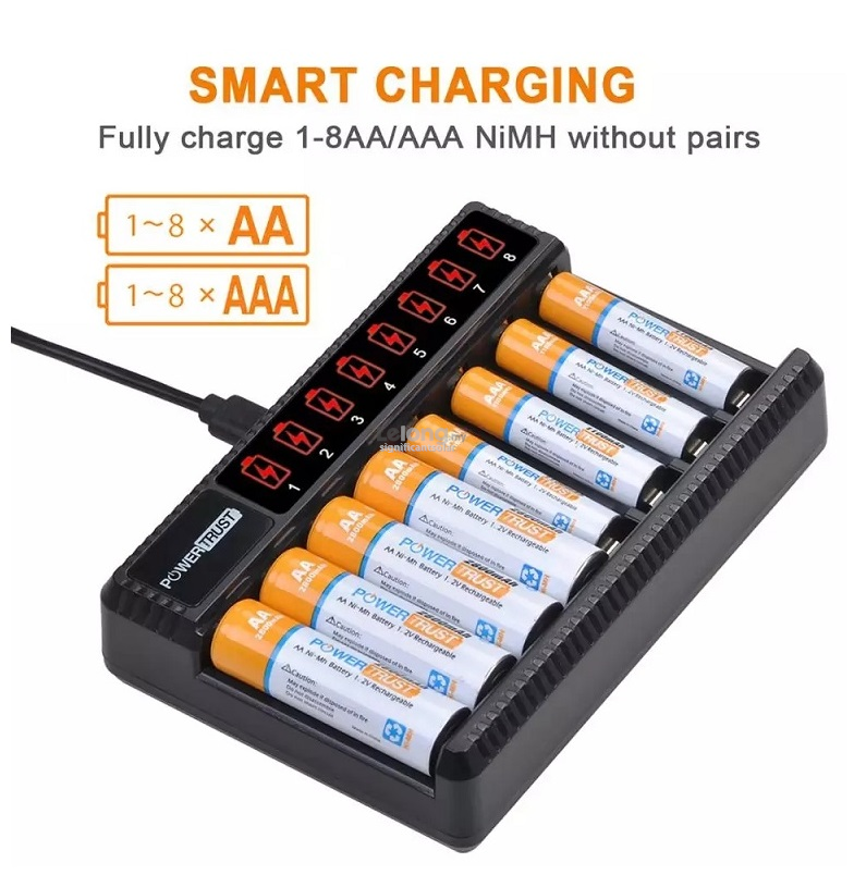 AA AAA NiMH Usb Rechargeable Battery Charger with LCD Display Charger