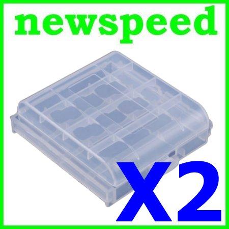 New AA Rechargeable Battery Box Case Container (2pc)