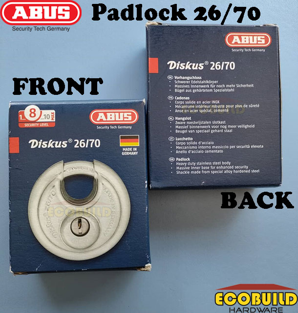 ABUS Padlock 26/70 ~ Diskus (1 Lock 2 Keys)