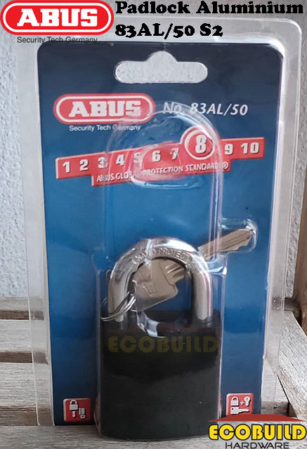 ABUS Padlock Aluminium 83AL/50 S2 (1 Lock 2 Keys)