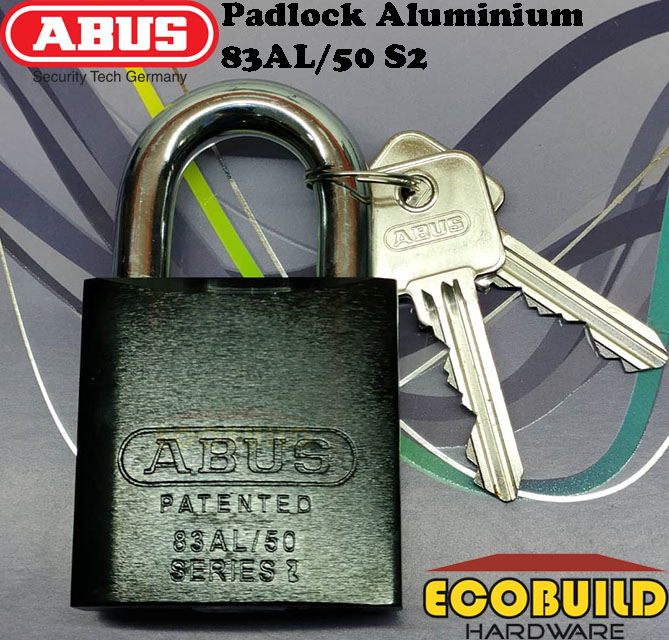 ABUS Padlock Aluminium 83AL/50 S2 (1 Lock 2 Keys)