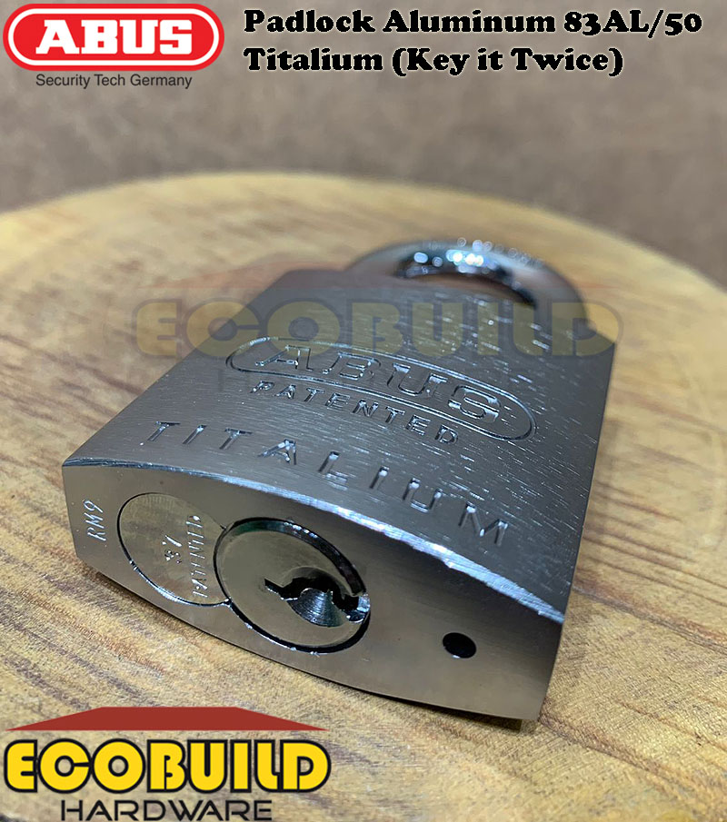 ABUS Padlock Aluminum 83AL/50 Titalium (Key it Twice)