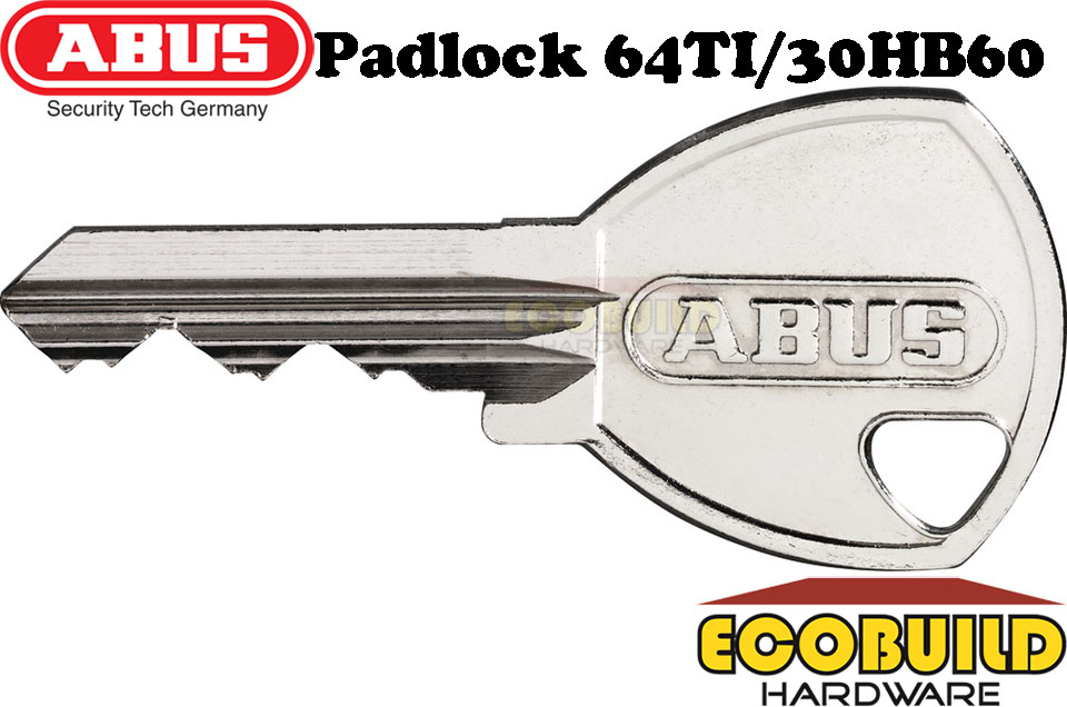 ABUS Padlock Titanium 64TI/30HB60 ~ Long Shackle (1 Lock 2 Keys)