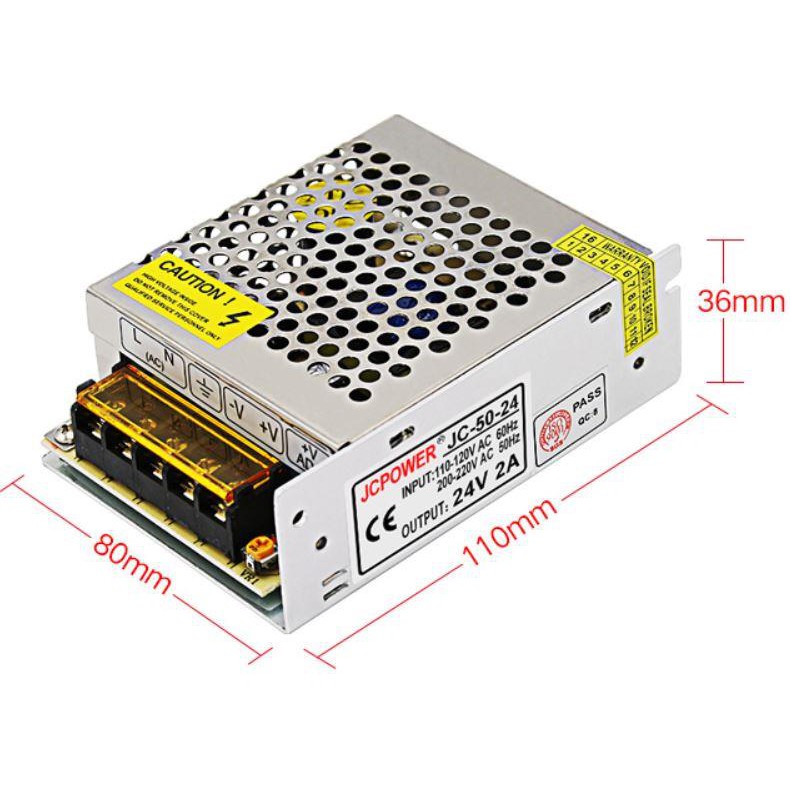 AC - DC 50W 24V 2A CCTV Alarm LED Switching Power Supply Adapter