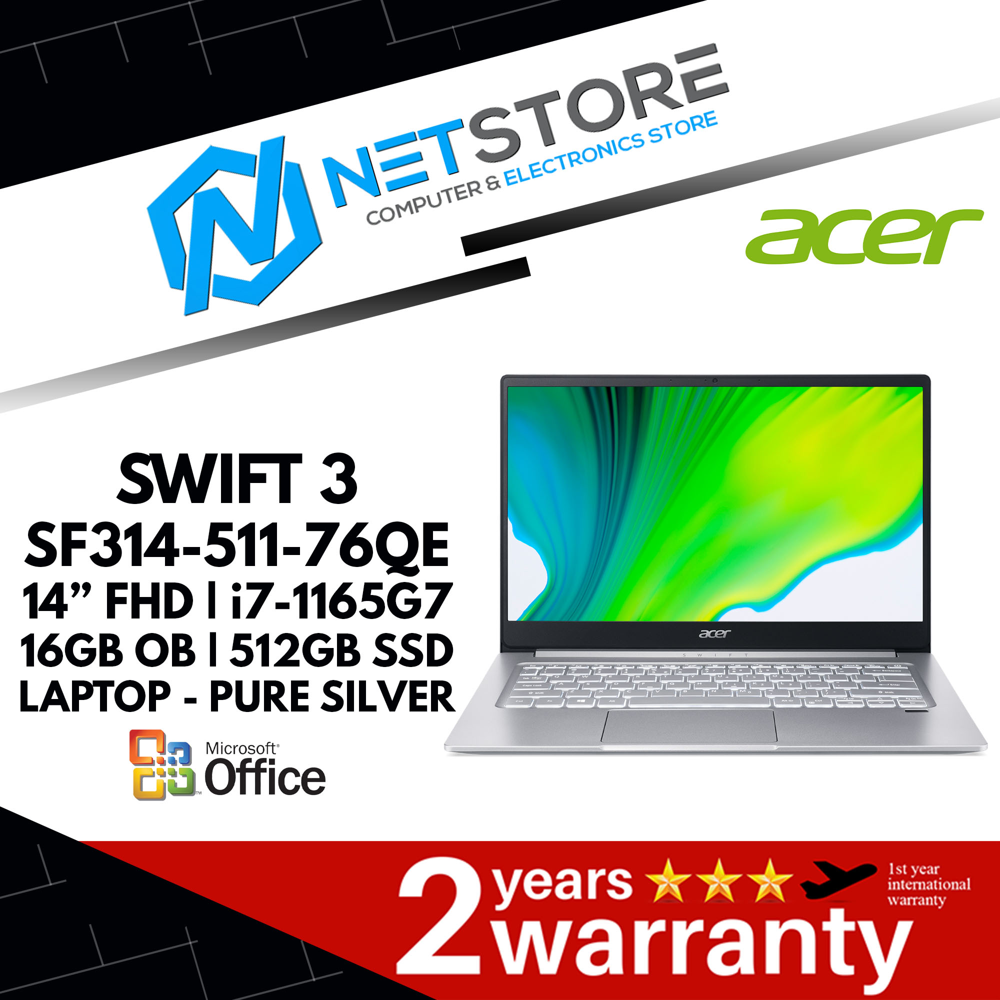 ACER SWIFT 3 SF314-511-76QE 14&#8221; FHD | i7-1165G7 16GB OB | 512GB SSD