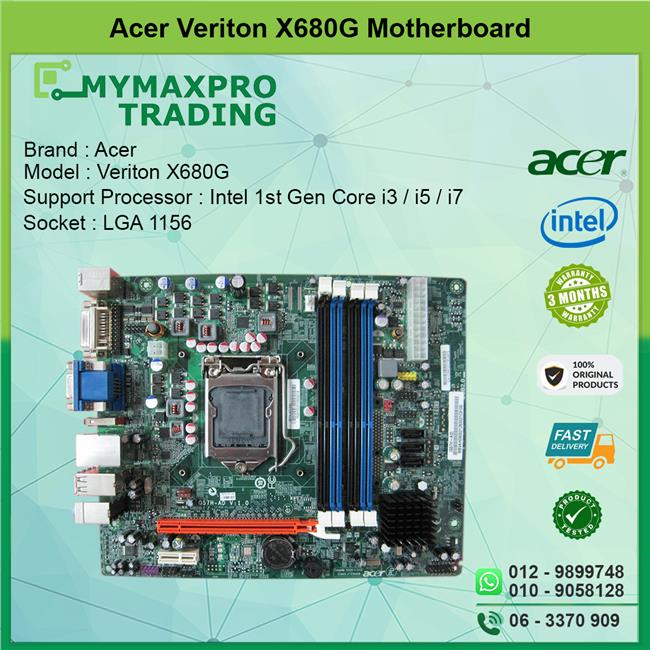 Acer Veriton X680G Motherboard s1156 DDR3 MBVAH09002 MB.VAH09.002