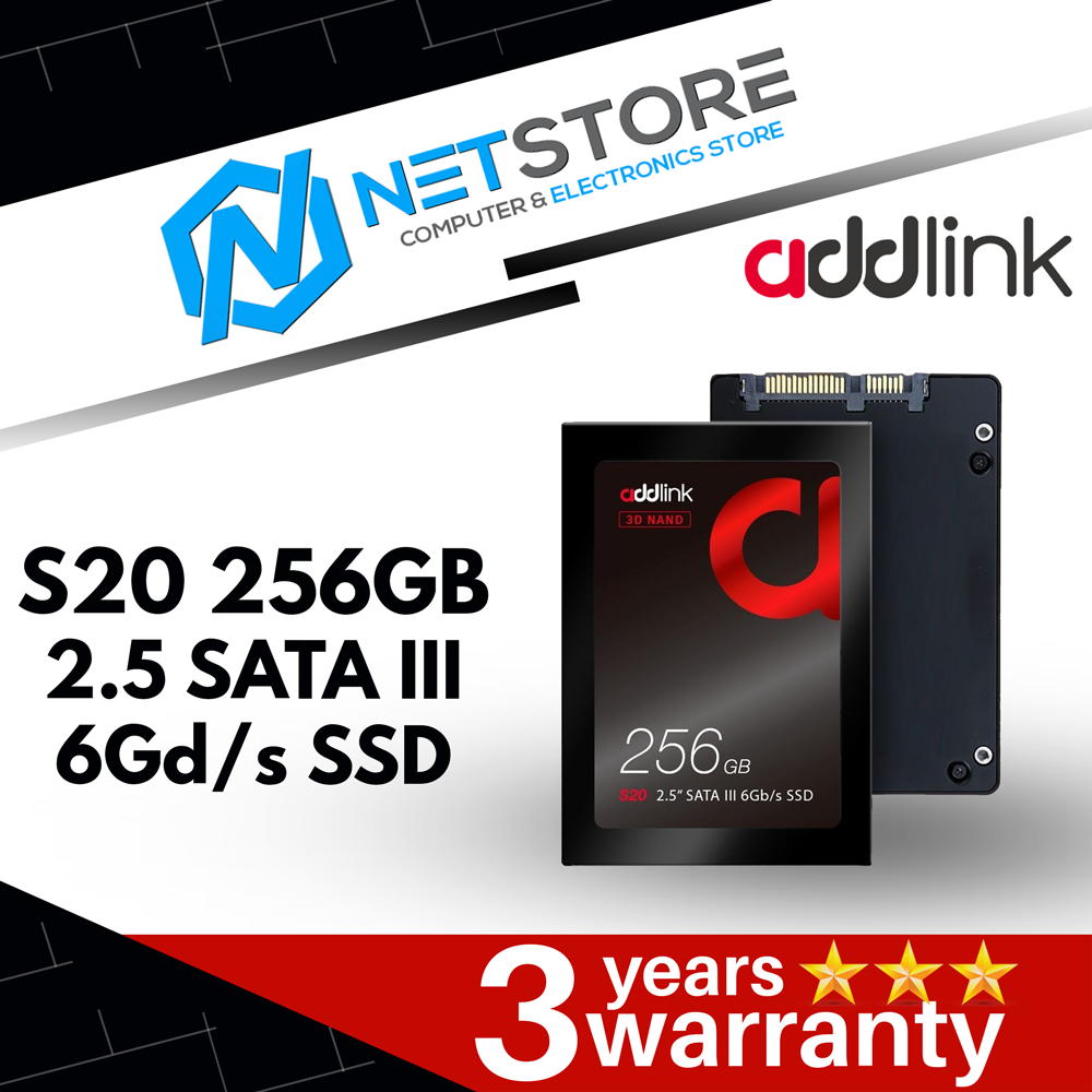 ADDLINK S20 256GB 2.5 SATA III SOLID STATA DRIVE SSD ad256GBS20S3S