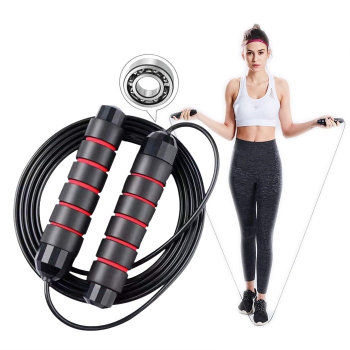 Adjustable Jump Rope Fitness Skipping Rope Soft Handles Tanglefree for Exercis