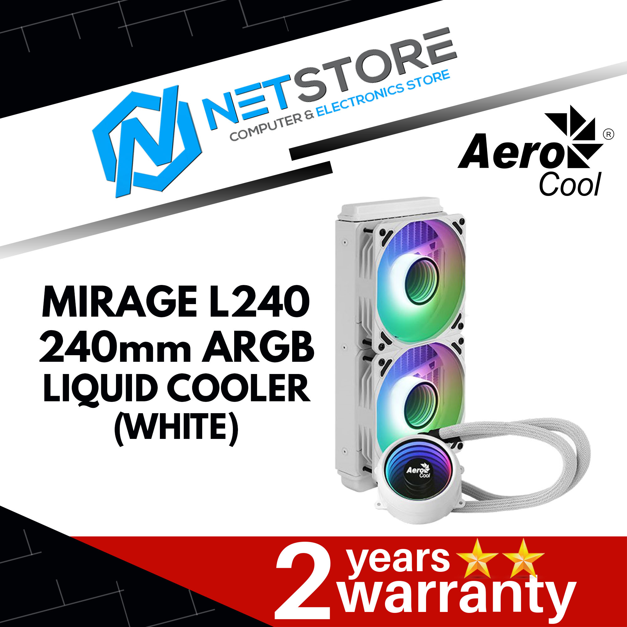 AEROCOOL MIRAGE L240 240mm ARGB LIQUID COOLER WHITE - ACLA-MR24127.71