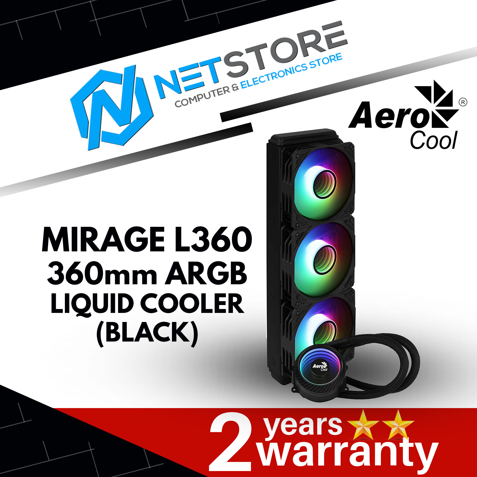 AEROCOOL MIRAGE L360 360mm ARGB LIQUID COOLER BLACK - ACLA-MR36117.71