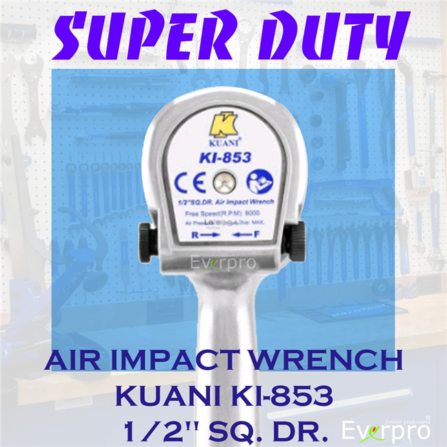 AIR IMPACT WRENCH KUANI KI-853 1/2&quot; SQ. DR. SUPER DUTY