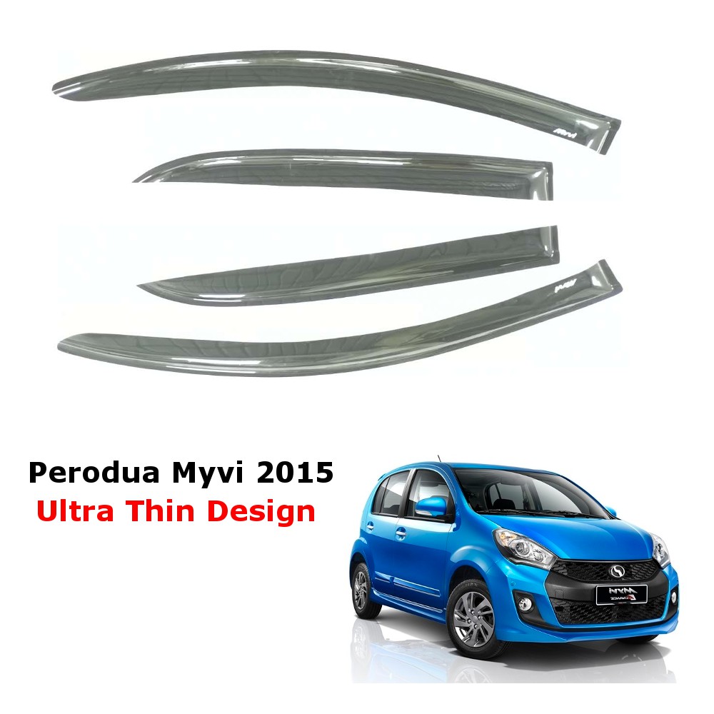 Air Press Window Door Visor Move Ultra Thin Slim Design Perodua Myvi 2015 (4PC