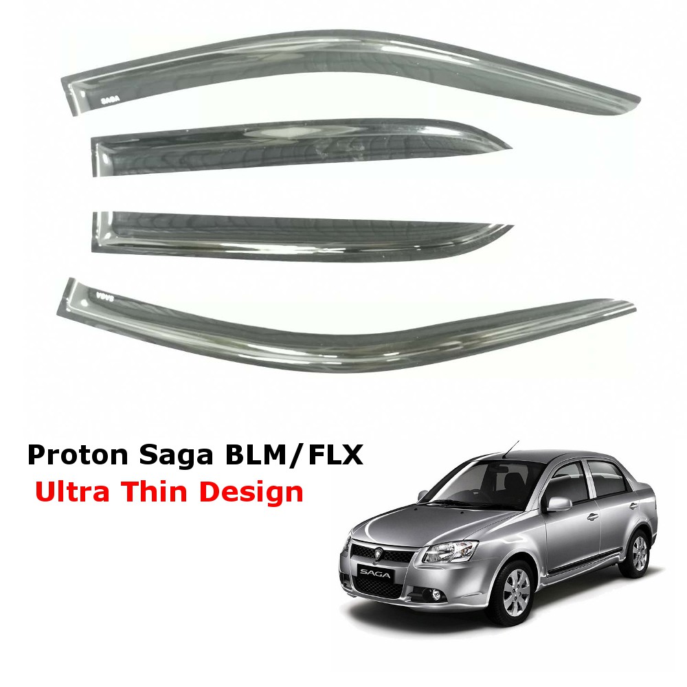 Air Press Window Door Visor Ultra Thin Slim Design Proton Saga BLM FL / FLX 4P