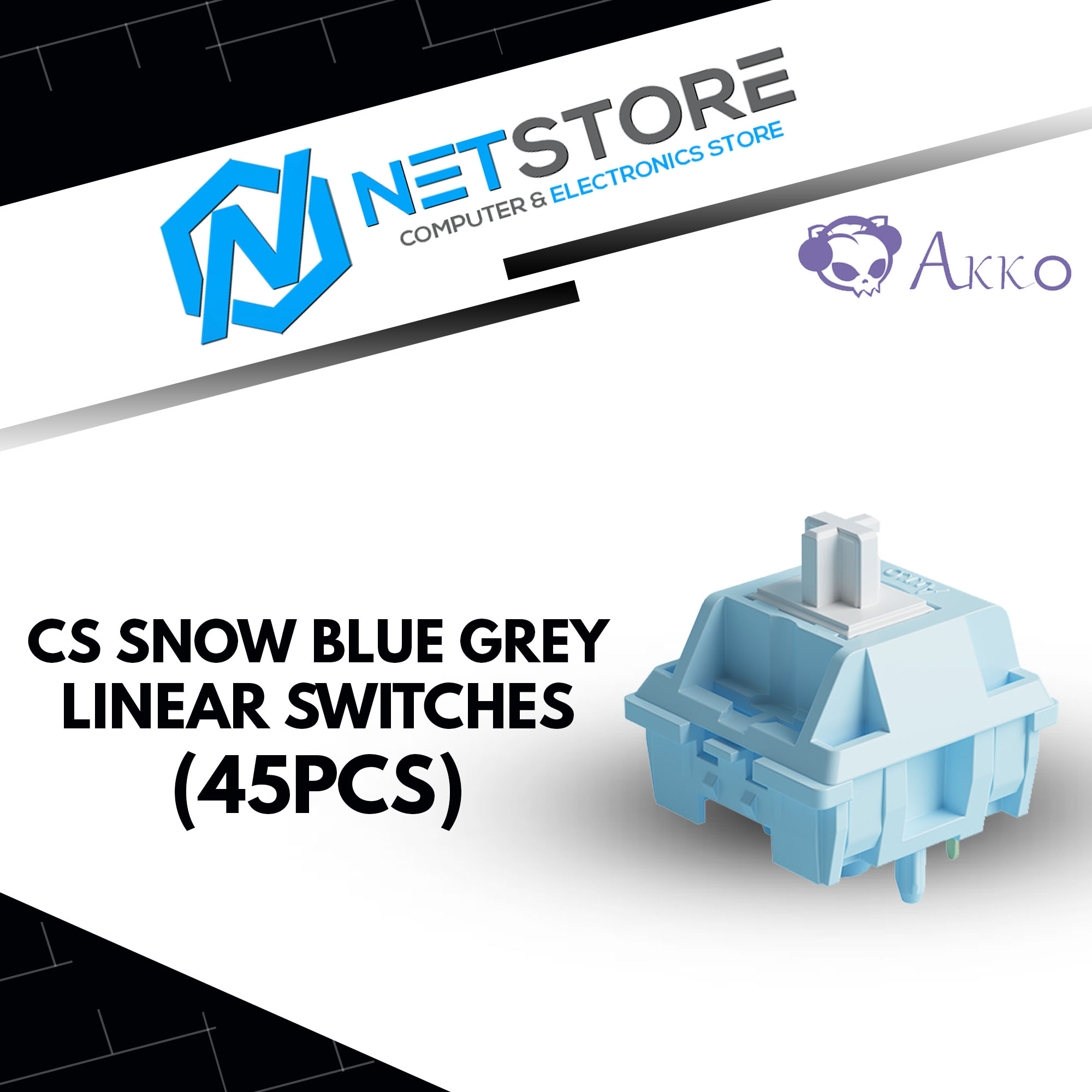 AKKO CS SNOW BLUE GREY LINEAR SWITCHES (45PCS) - 6925758622127