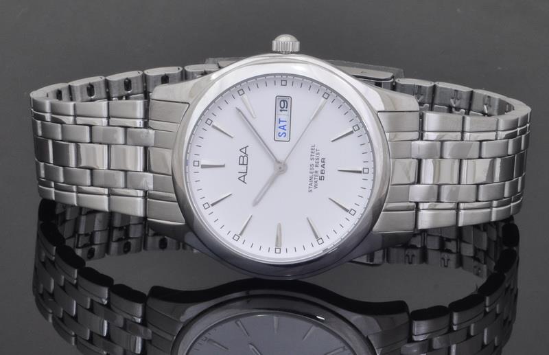 alba stainless steel watch