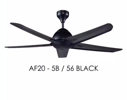 Alpha Af20 5b56 Ceiling Fan 5b Black 56 5 Speed Remote Control