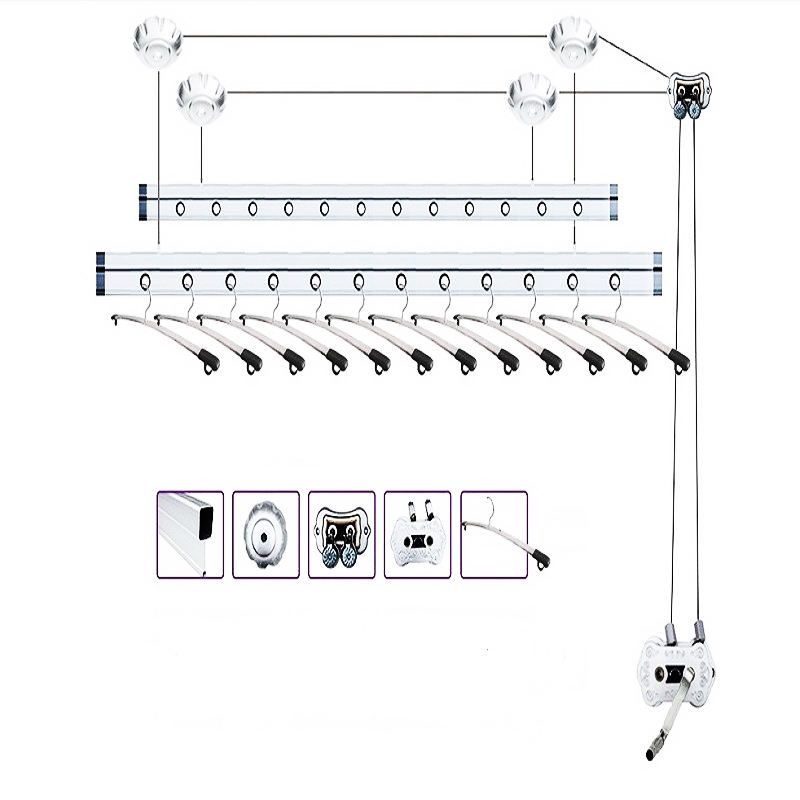 Aluminium Double Rail Ceiling Mount End 11 15 2020 2 39 Pm Aluminium Double Rail Ceiling Mounted Clothes Drying Rack 240cm