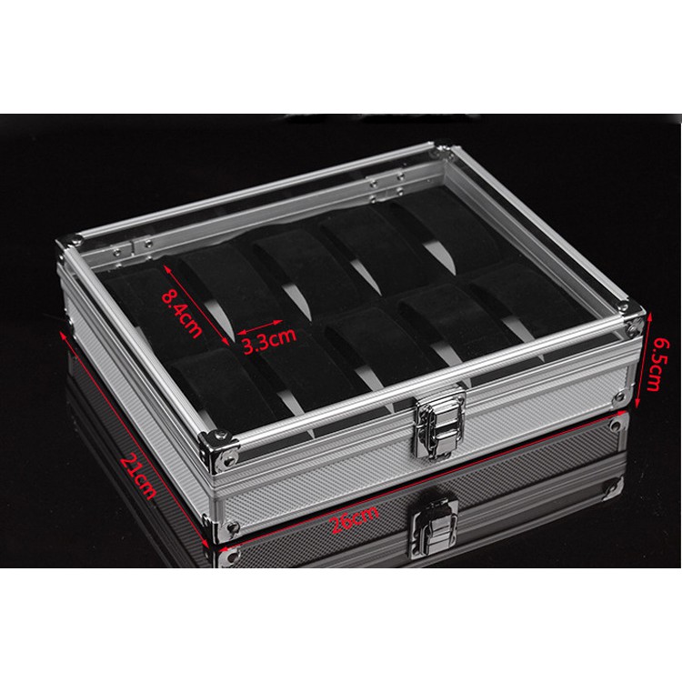 Aluminium / PU Leather Watch Slot Case Storage Box 6 10 12 slots