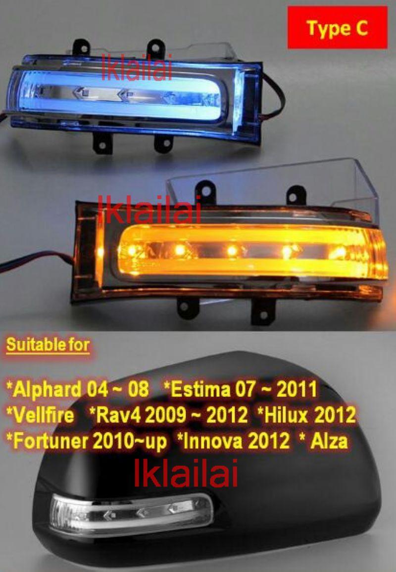 Alza/Vigo/Fortuner/Innova Side Mirror LED Light Bar Only [2-Function]