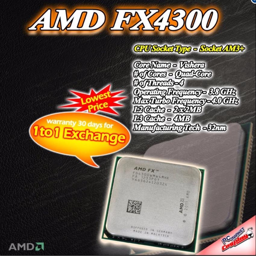 Amd Fx 4300 Quad Core 3 8ghz Socket Am3 Processor Dynokart
