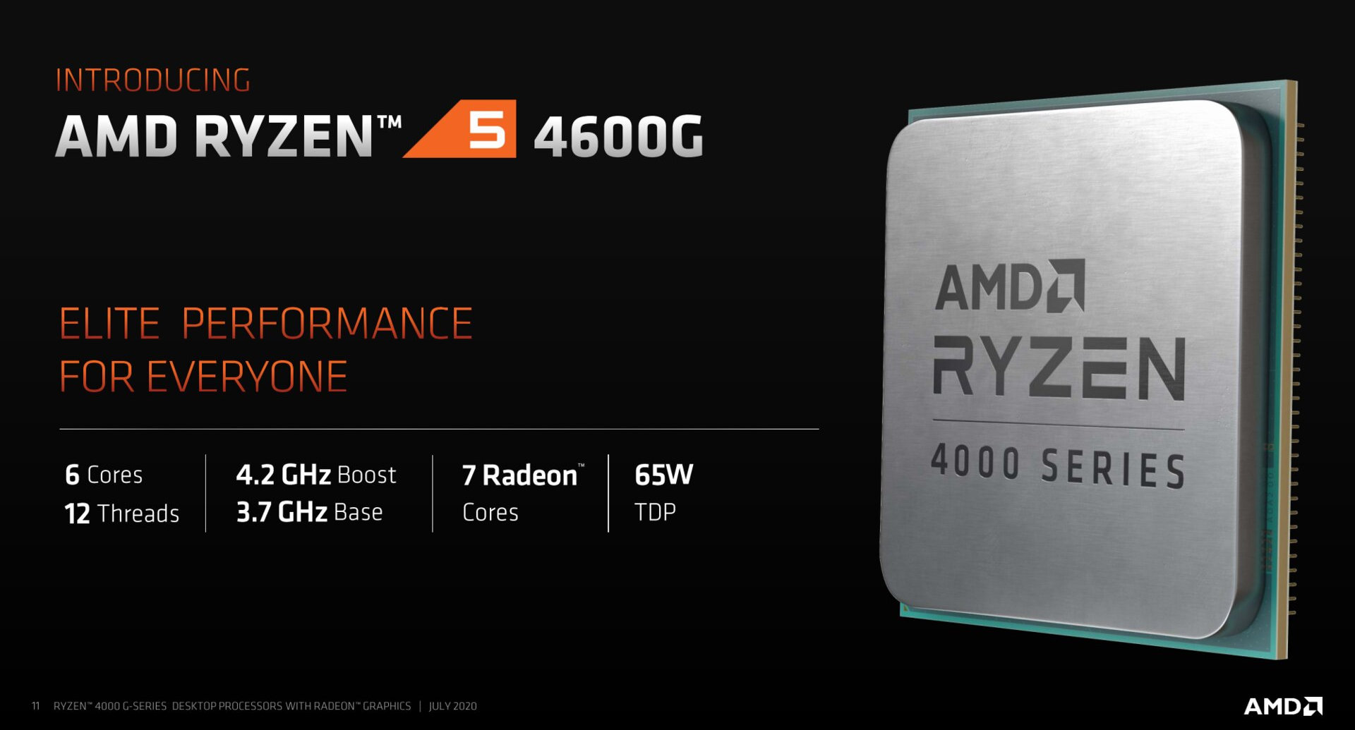AMD RYZEN 5 4600G 6 CORES 12 THREADS DESKTOP PROCESSOR