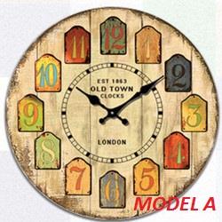 American Village Living Room Wall Clock Creative Decorative Retro 
