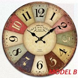American Village Living Room Wall Clock Creative Decorative Retro 