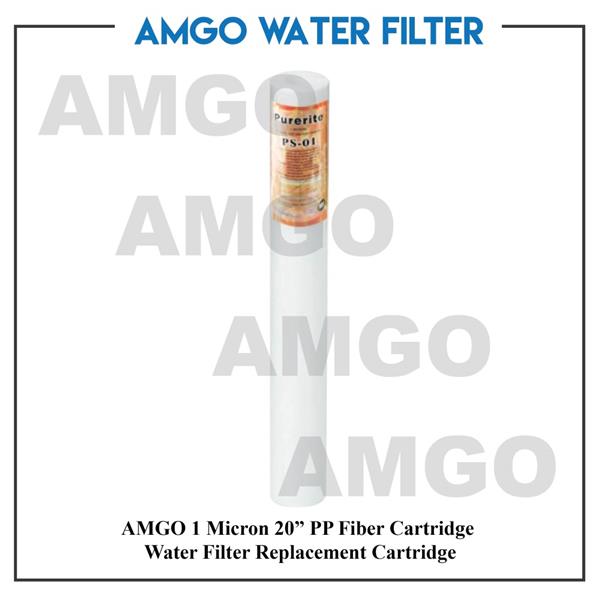 AMGO 1 Micron 20" PP Fiber Cartridge Water Filter Replacement